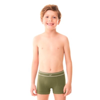 Cueca Boxer Infantil Lisa sem Costura Cactus