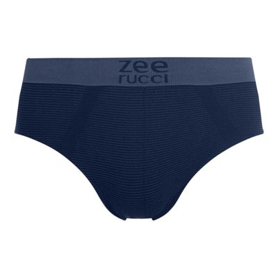 Cueca Slip sem Costura Listrada Azul