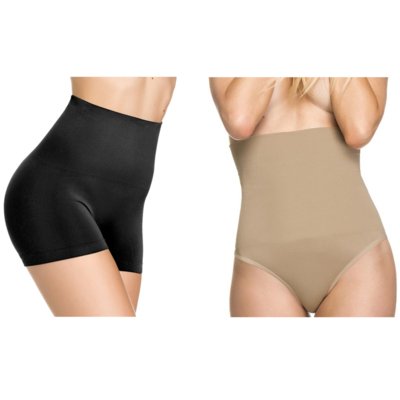 Kit 02pçs Calcinha Modeladora Sem Costura Boxer e Fio Dental Alta Preta e Pele Diário Íntimo Menor preço em Kit 02pçs Calcinha Modeladora Sem Costura Boxer e Fio Dental Alta Preta e Pele Diário Íntimo
