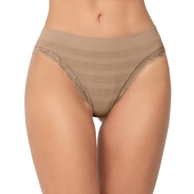 Kit com 2 Calcinhas Biquíni com Renda sem Costura Marrom e Bege