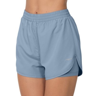 Short Fitness com Bermuda Interna e Bolso Azul Claro