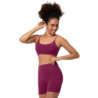 Short Fitness com Detalhe Anatômico Marsala