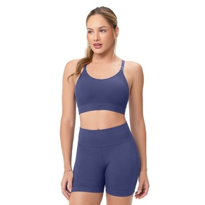 Short Fitness com Detalhe Anatômico Mirtilo