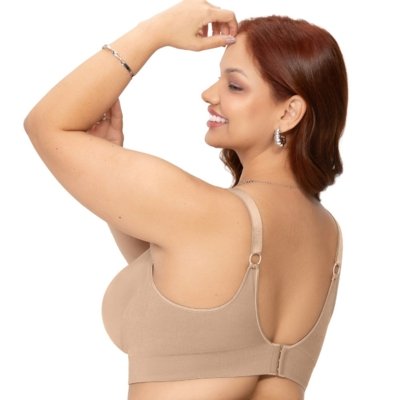 Sutiã Anatômico Plus Size com Bojo Leve Alças Largas e Reguláveis Bege