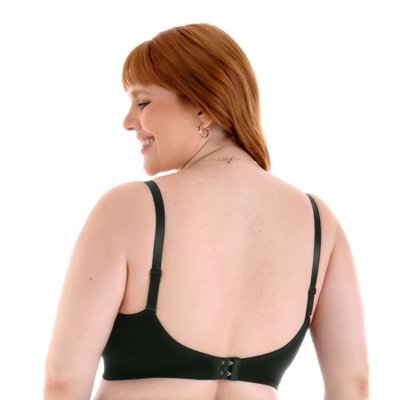 Sutiã Basic Plus Comfort Duplo Alças Largas Reguláveis sem Costura Preto Zee Rucci