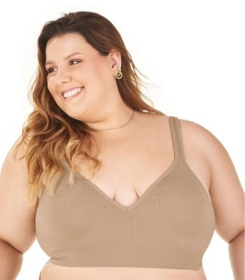 Sutiã Comfort Plus Size Sem Costura Zee Rucci Bege