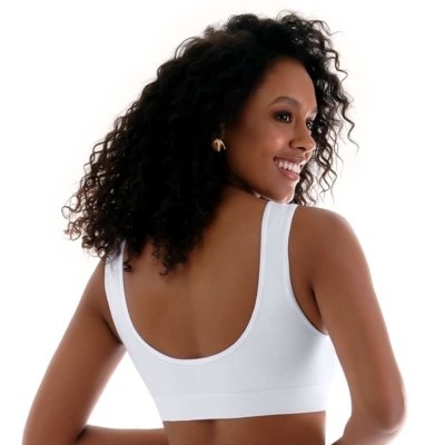 Sutiã Top Anatômico c/ Alça Larga sem Costura Branco Zee Rucci