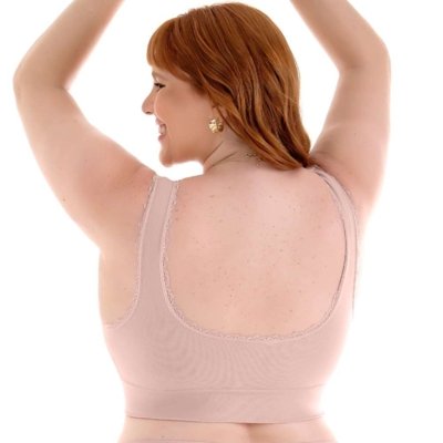 Sutiã Top Com Renda e Bojo Removível Sem Costura Blush Zee Rucci