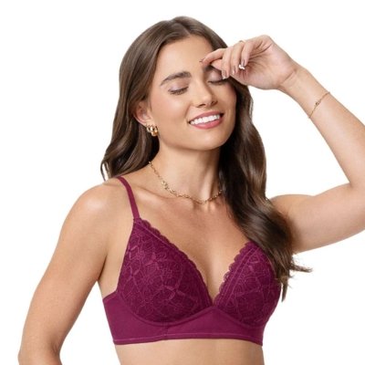 Sutiã Triângulo com Renda Marsala Zee Rucci