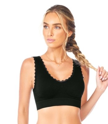 Top Com Renda e Bojo Removível Zee Rucci Preto