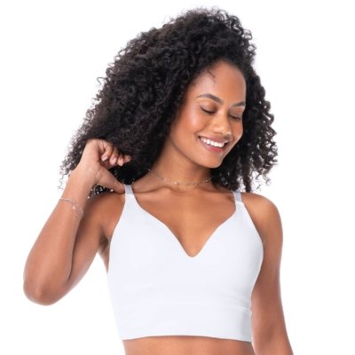 Top Cropped V Rib com Bojo sem Costura Branco | Dafiti