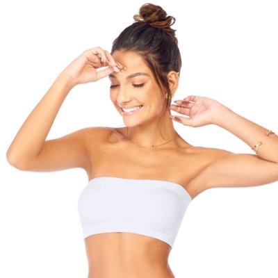 Top Faixa com Bojo Removível Sem Costura Branco Zee Rucci