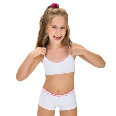 Top Infantil sem Costura Branco