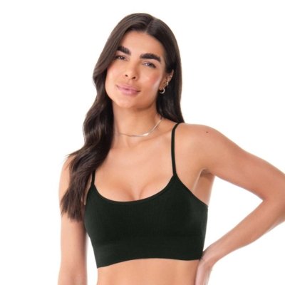 Top Jacquard Com Bojo Removível Preto