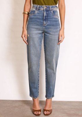 Calça Zinco Mom Alta - Azul