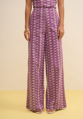 Calça Zinco Pantalona Alta Roxo