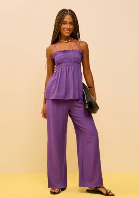 Calça Zinco Wide Alta Roxo