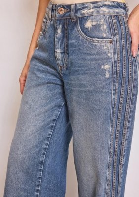 Calça Zinco Wide Média - Azul