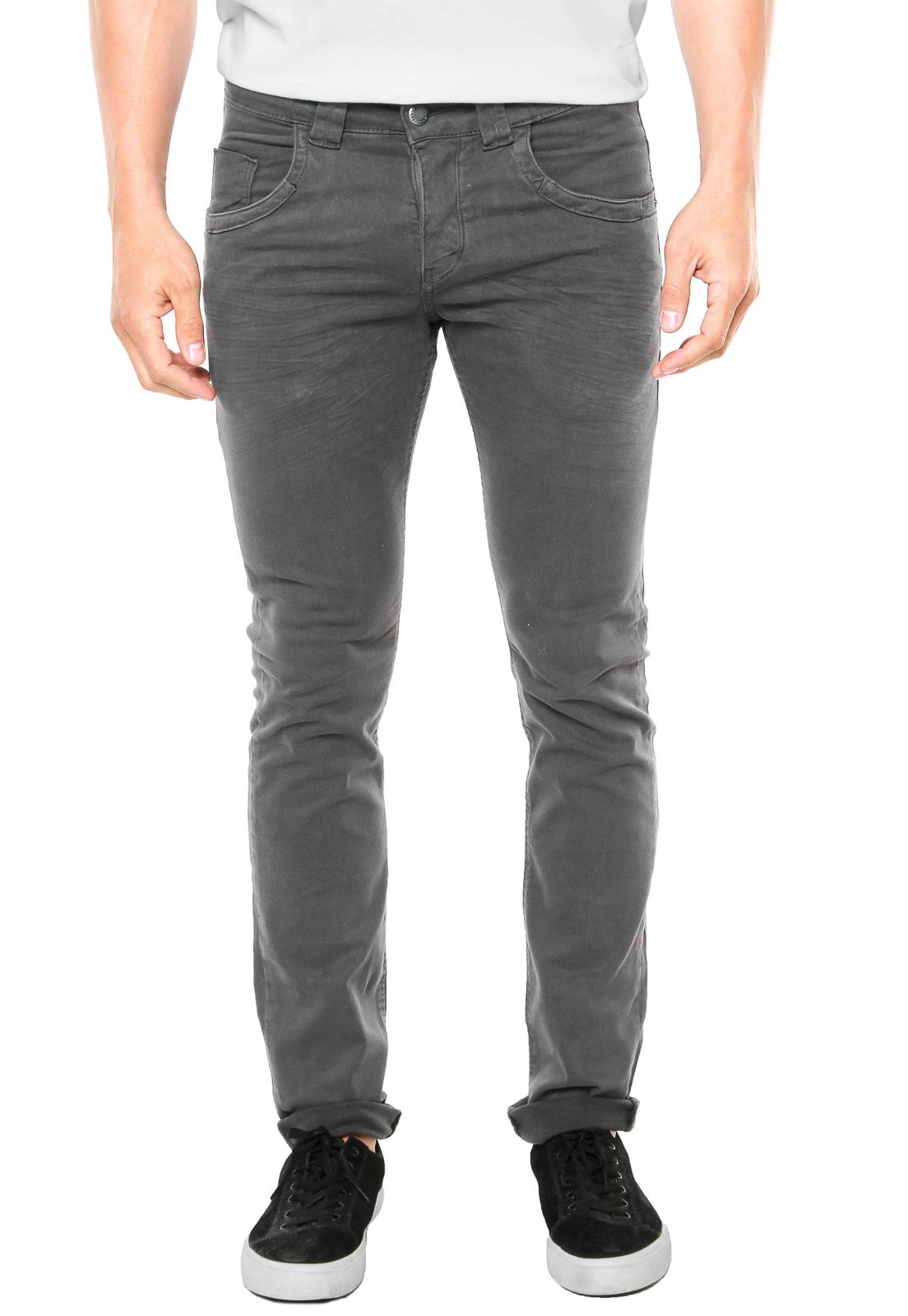 calça skinny cinza