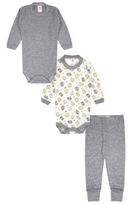 Kit 3pçs Body Culote Zupt Baby Cat Mescla Menor preço em Kit 3pçs Body Culote Zupt Baby Cat Mescla