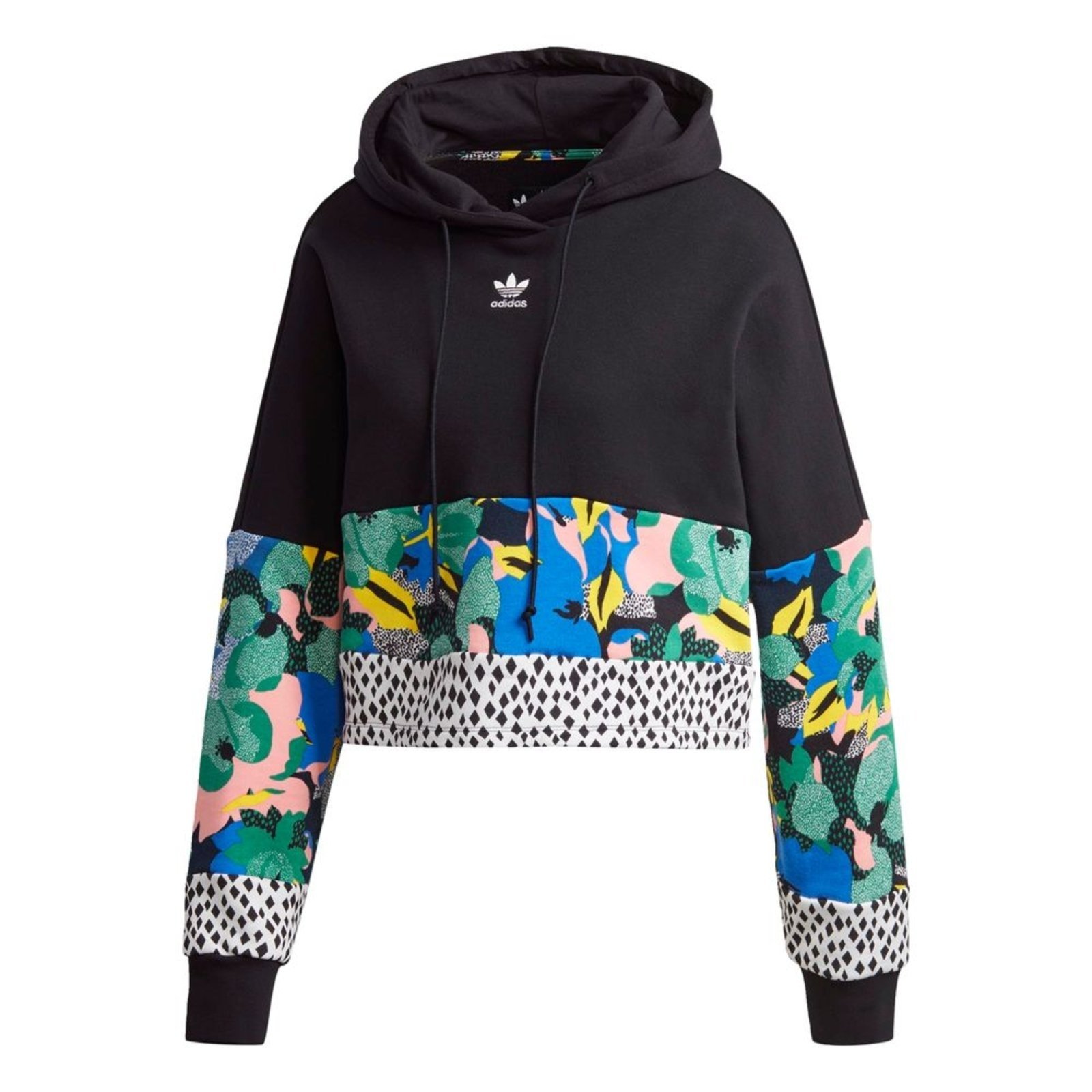 adidas originals trefoil cropped moletom com capuz sweatshirt