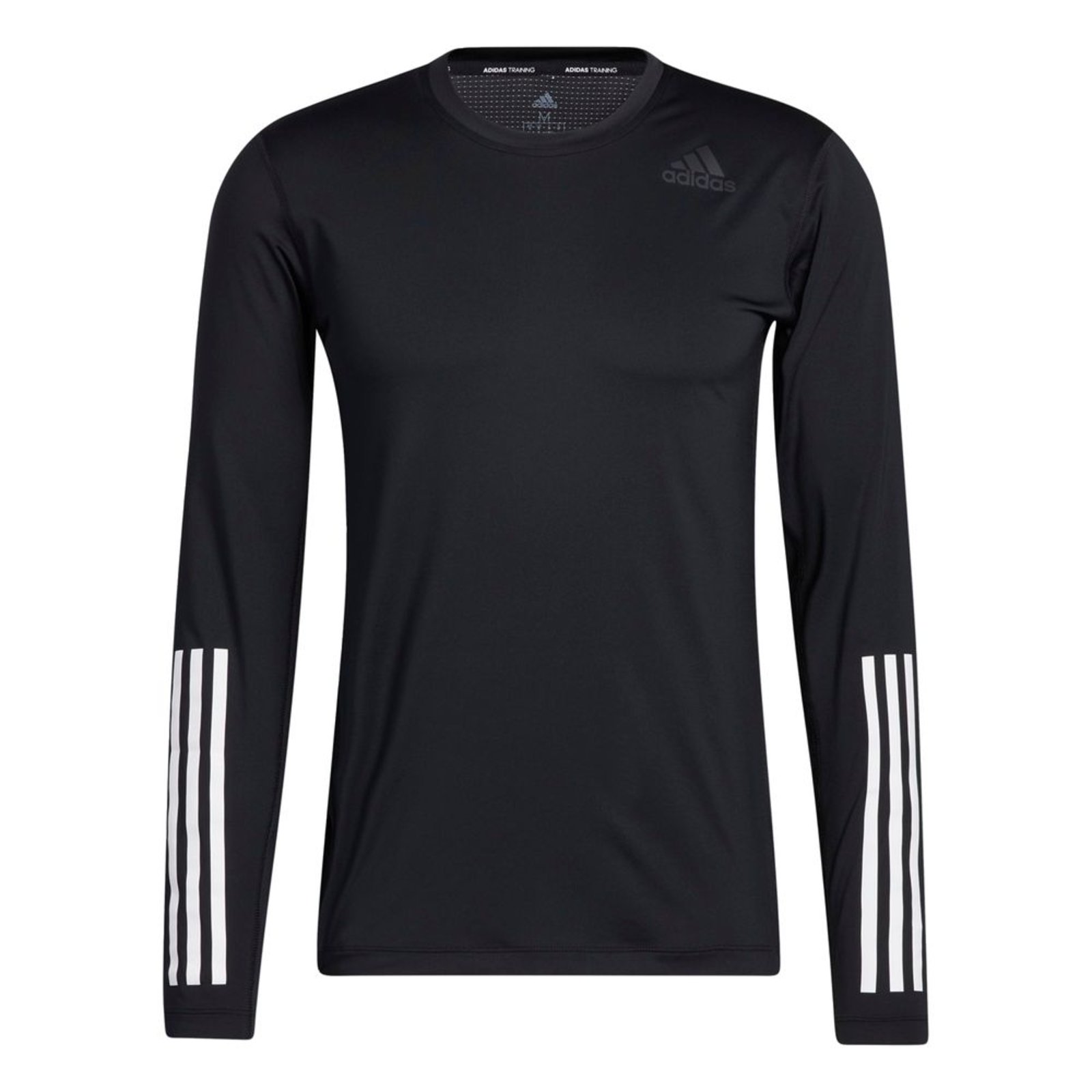 adidas Training Tech Fit 3 stripe t-shirt in black