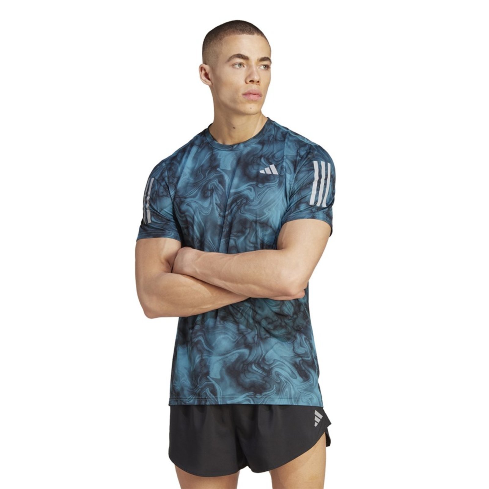 Camiseta Adidas Own The Run Allover Print Masculina Compre Agora