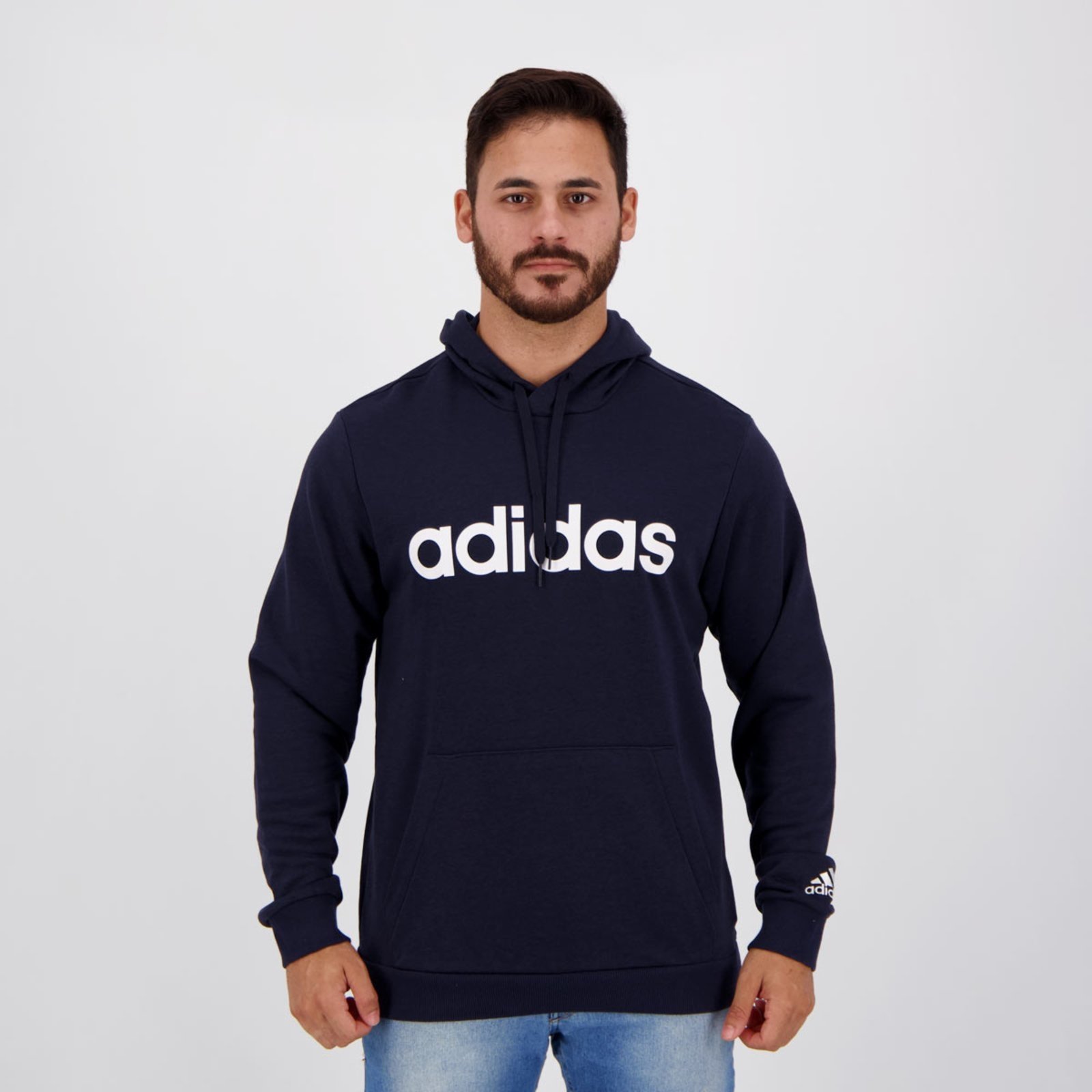 adidas linear full zip moletom com capuz