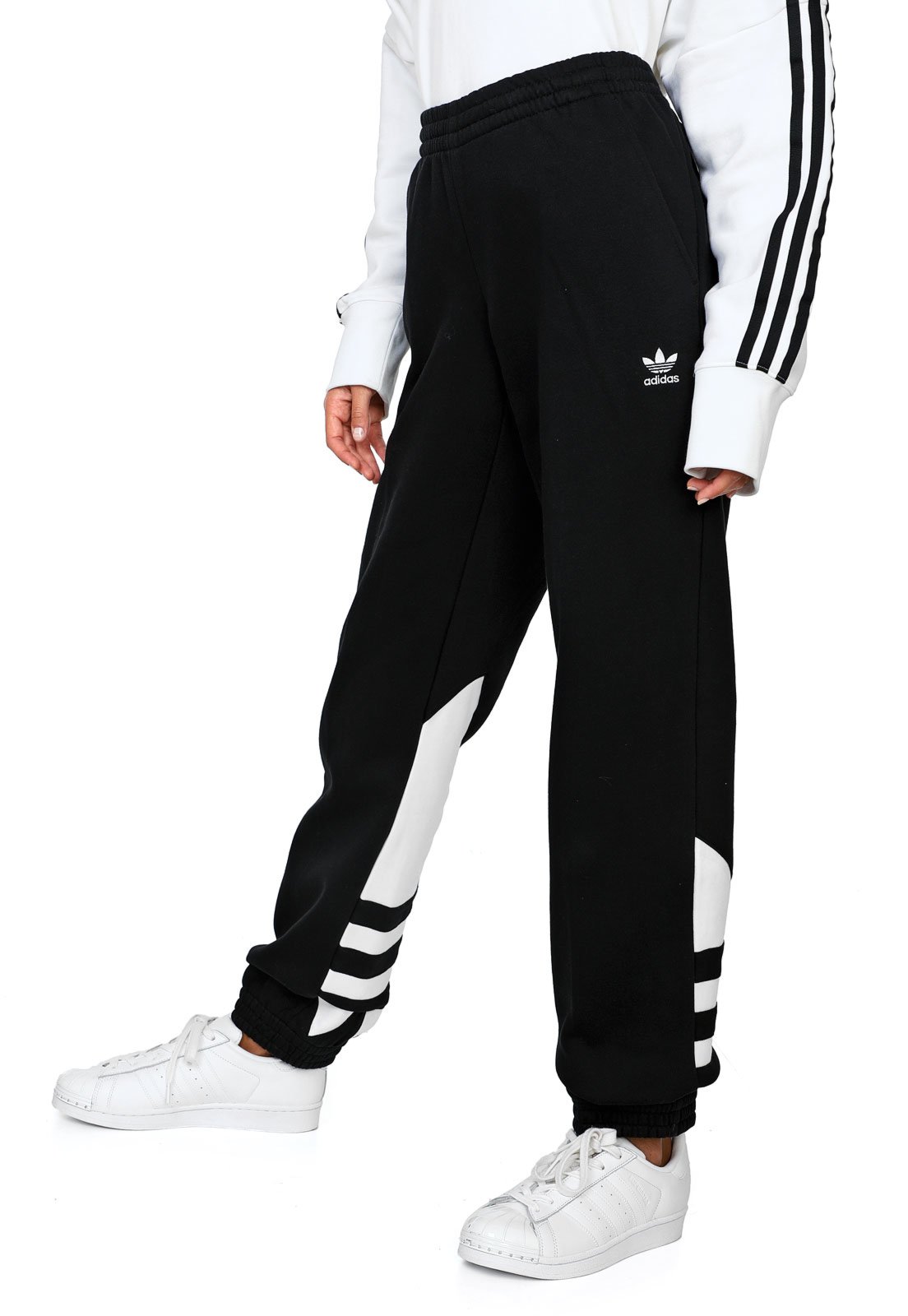 Calça Moletom adidas Originals Jogger Logo Sweat Preta/Branca - Compre  Agora