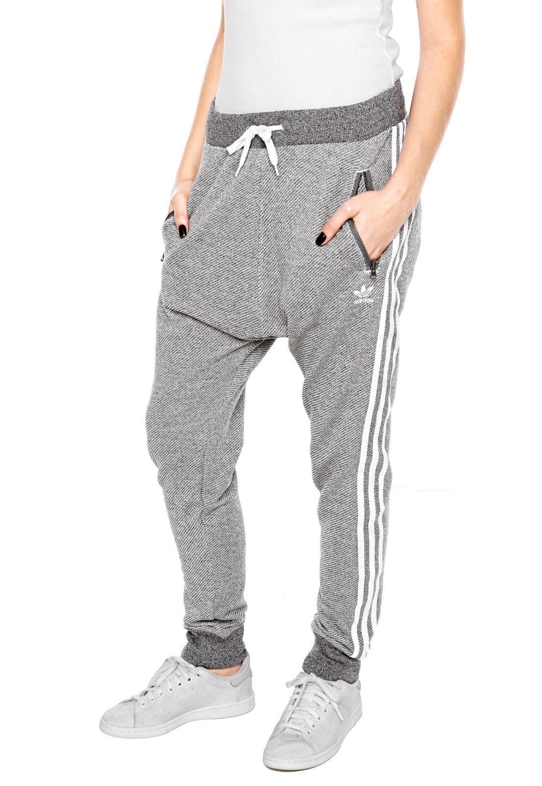 calça adidas cinza feminina