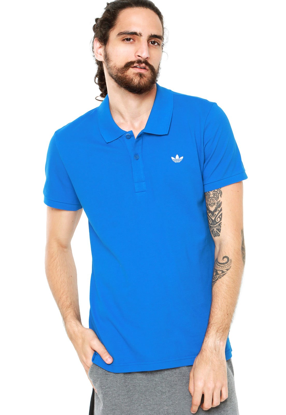 Camisa Polo adidas Originals Trefoil Azul - Compre | Kanui Brasil
