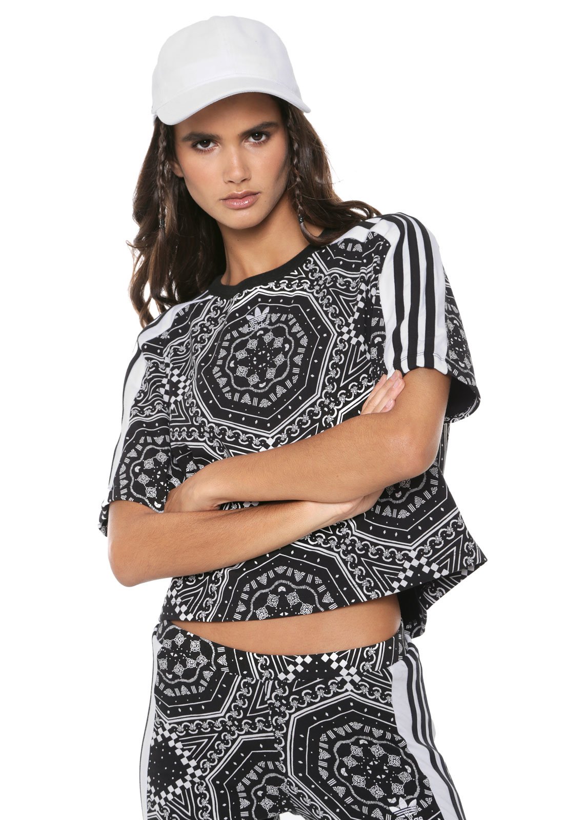 Camiseta Cropped adidas Originals Crop Tee Preta Compre Agora