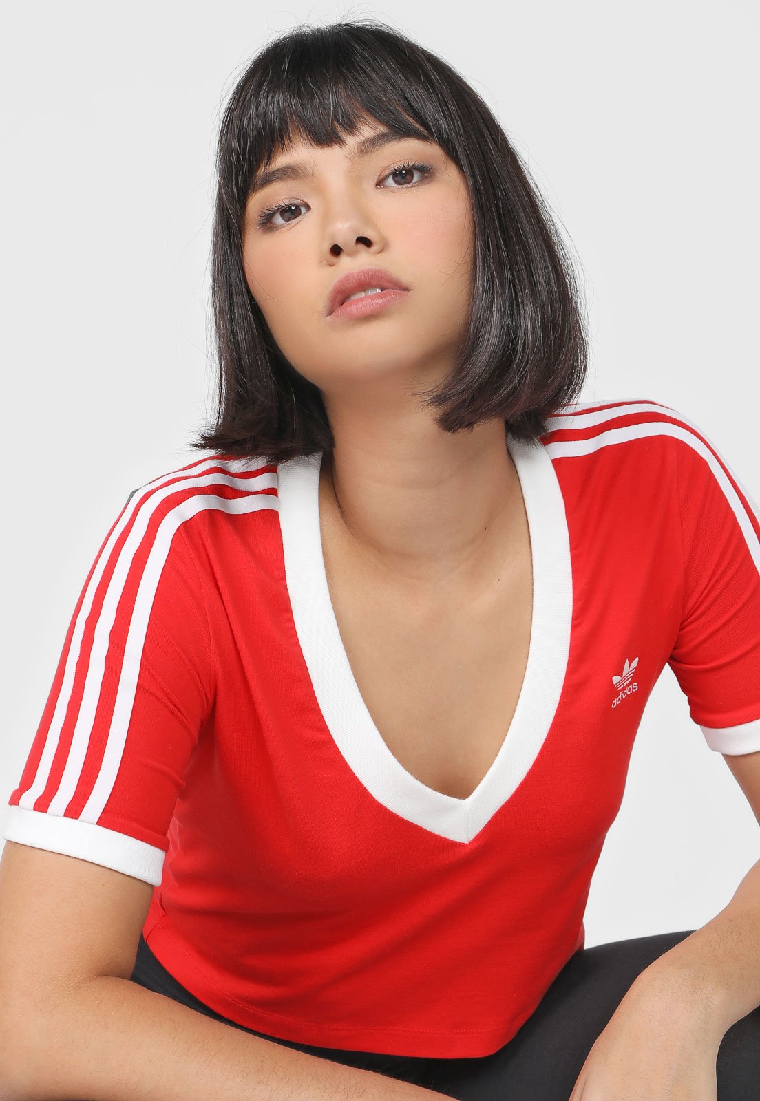 cropped adidas vermelho