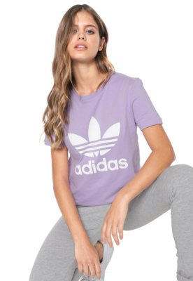 Camiseta adidas Originals Trefoil Lilás - Compre Agora