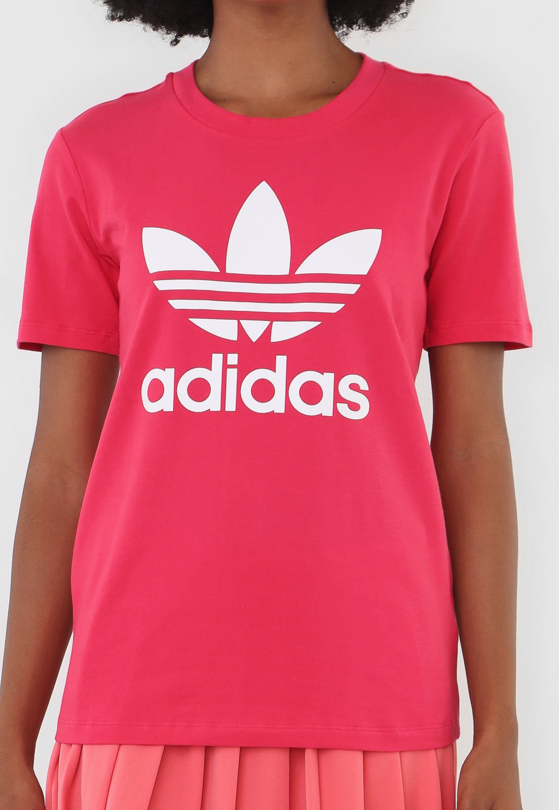 Camiseta Adidas Originals Trefoil Rosa Compre Agora Dafiti Brasil