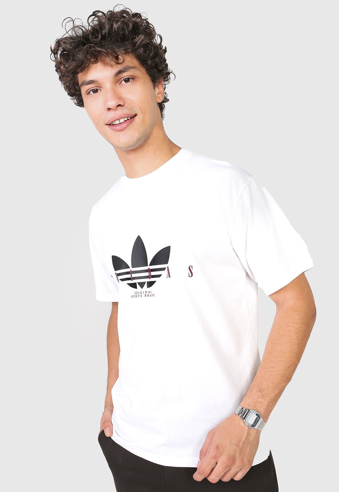 Camiseta adidas Originals Trefoil Script Branca - Agora | Kanui Brasil