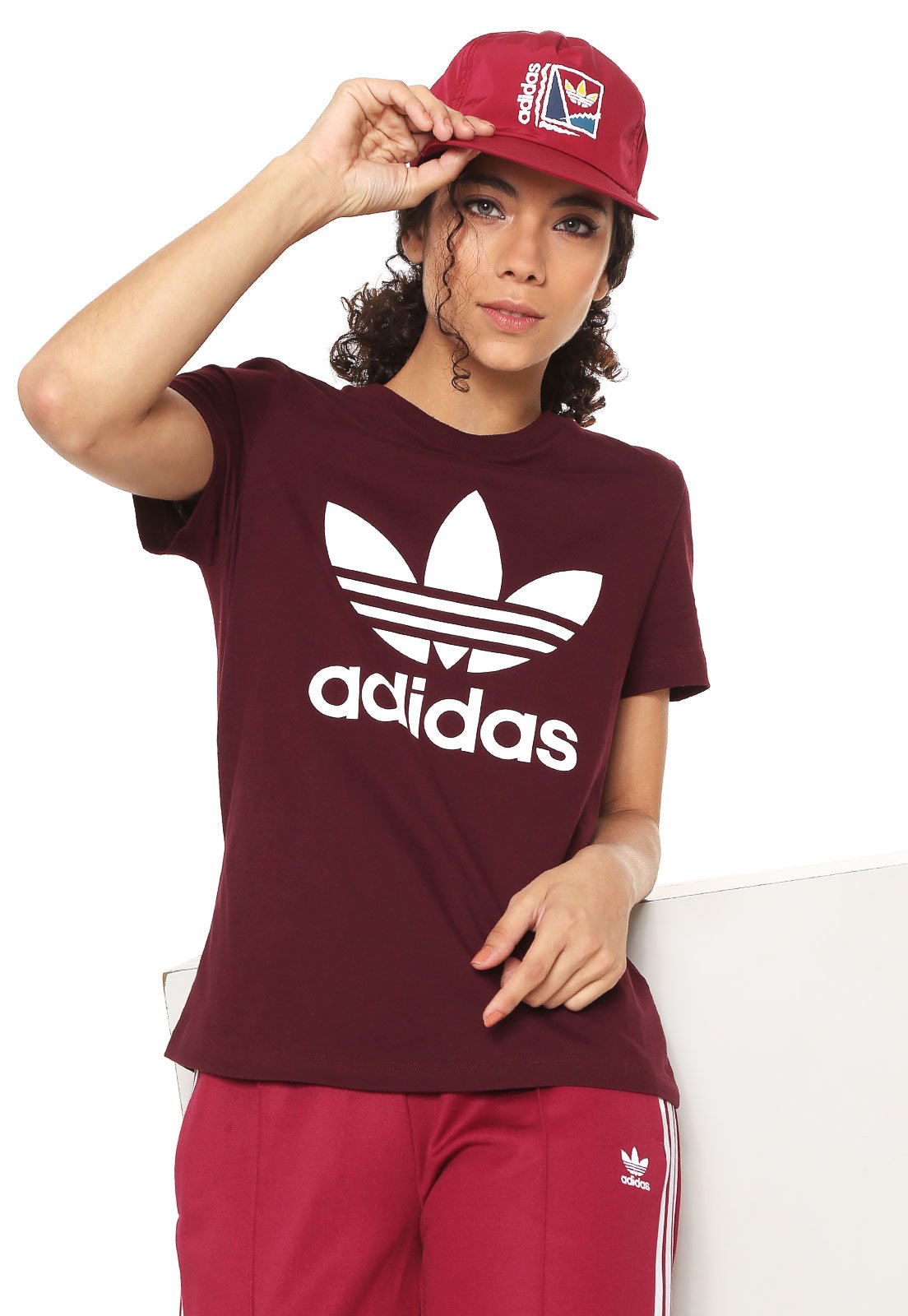 camiseta adidas feminina trefoil