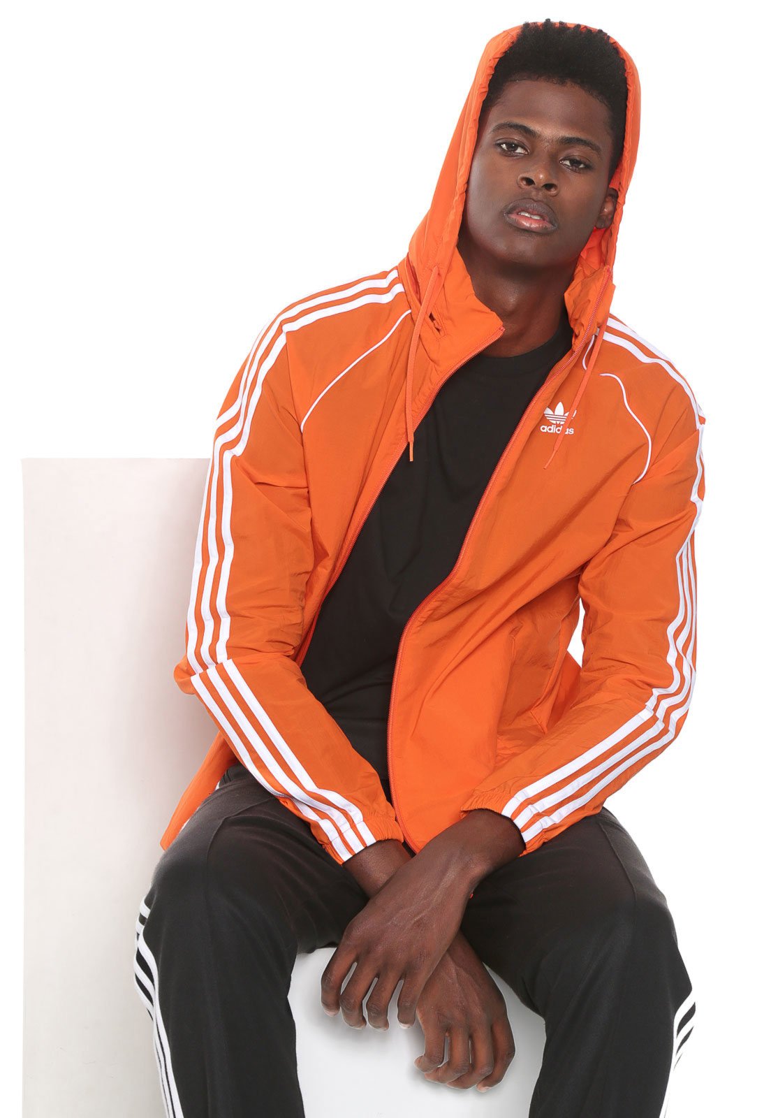 jaqueta laranja adidas