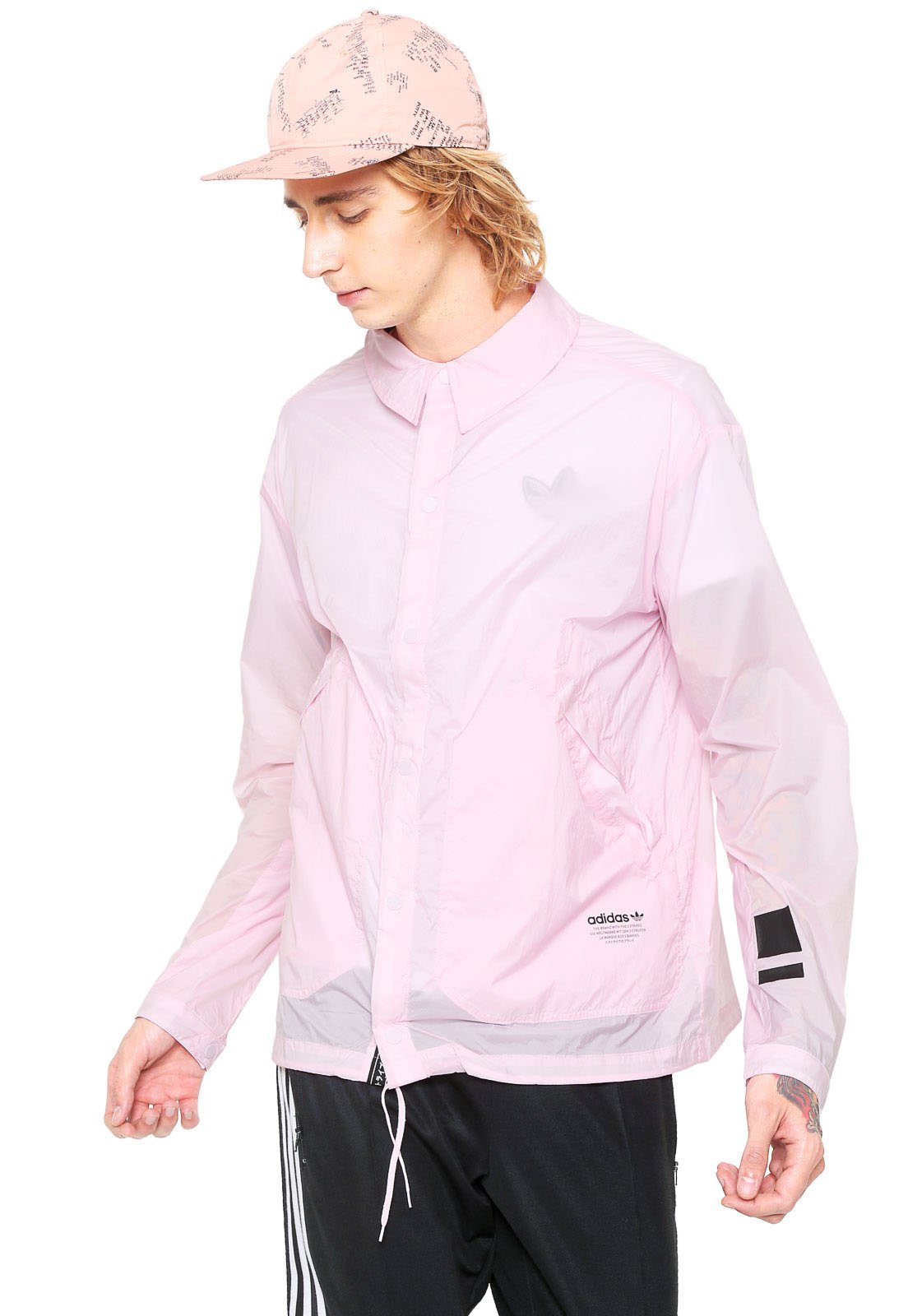 casaco rosa adidas masculino