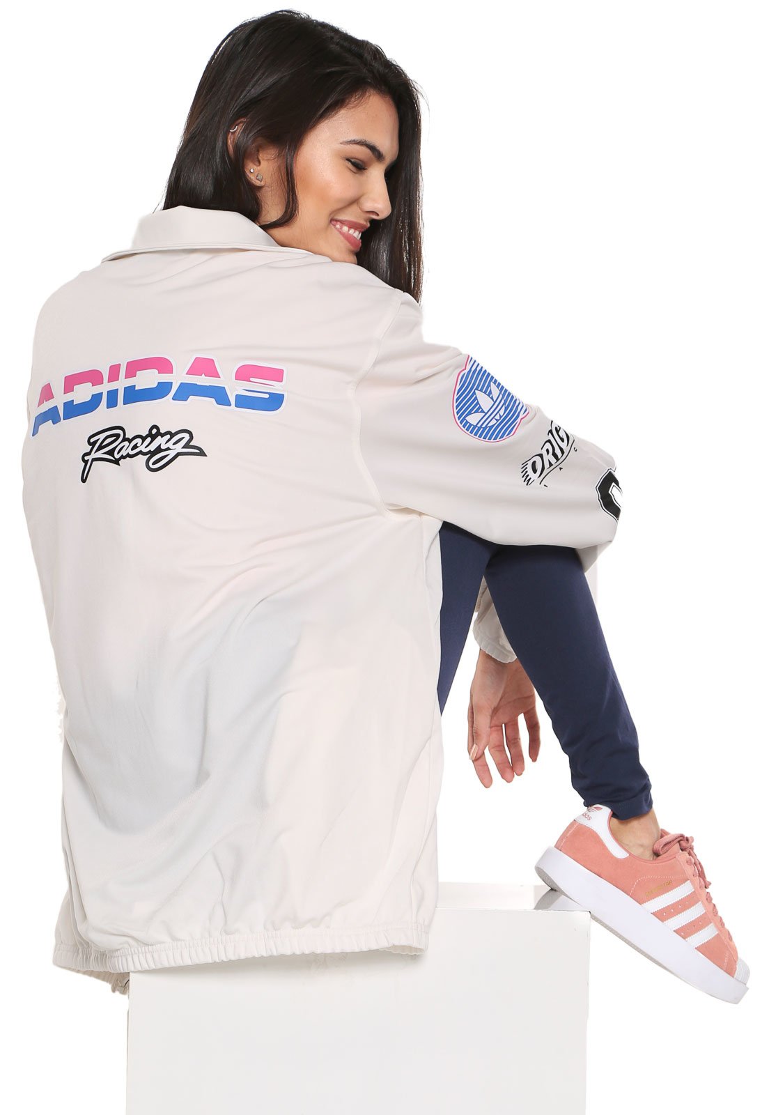 jaqueta adidas track top off white