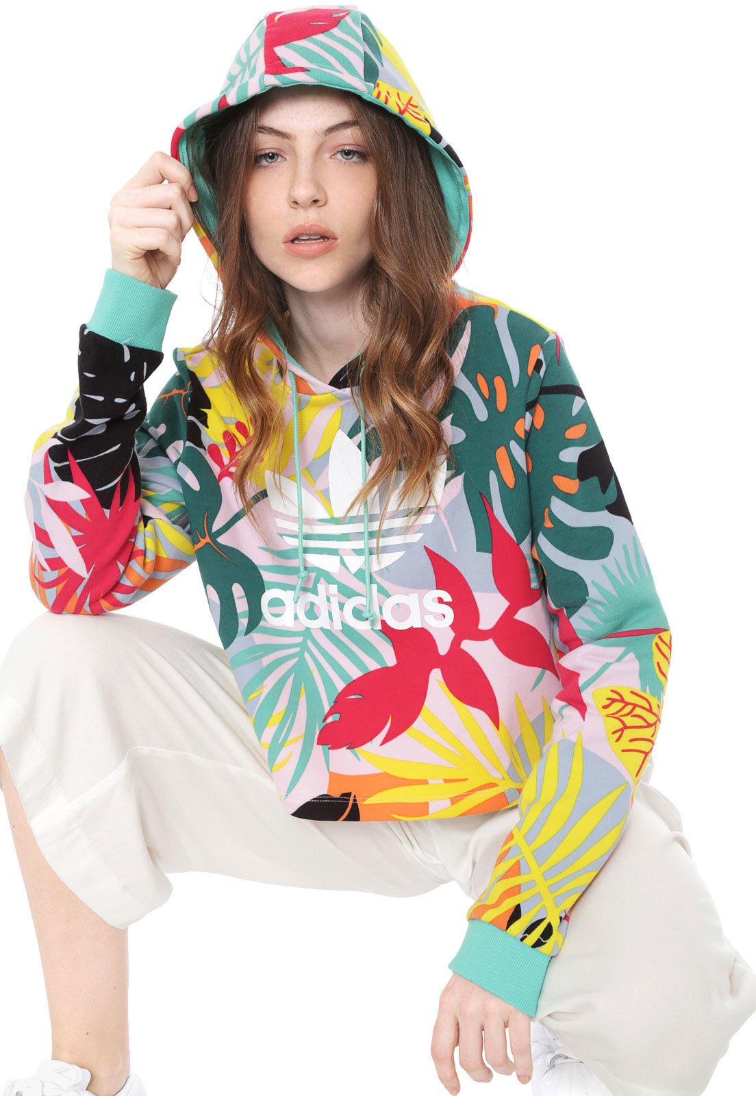 adidas moletom cropped