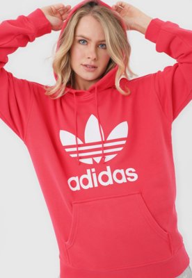 Moletom fechado adidas shop originals trefoil hoodie rosa