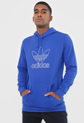 blue adidas trefoil moletom com capuz