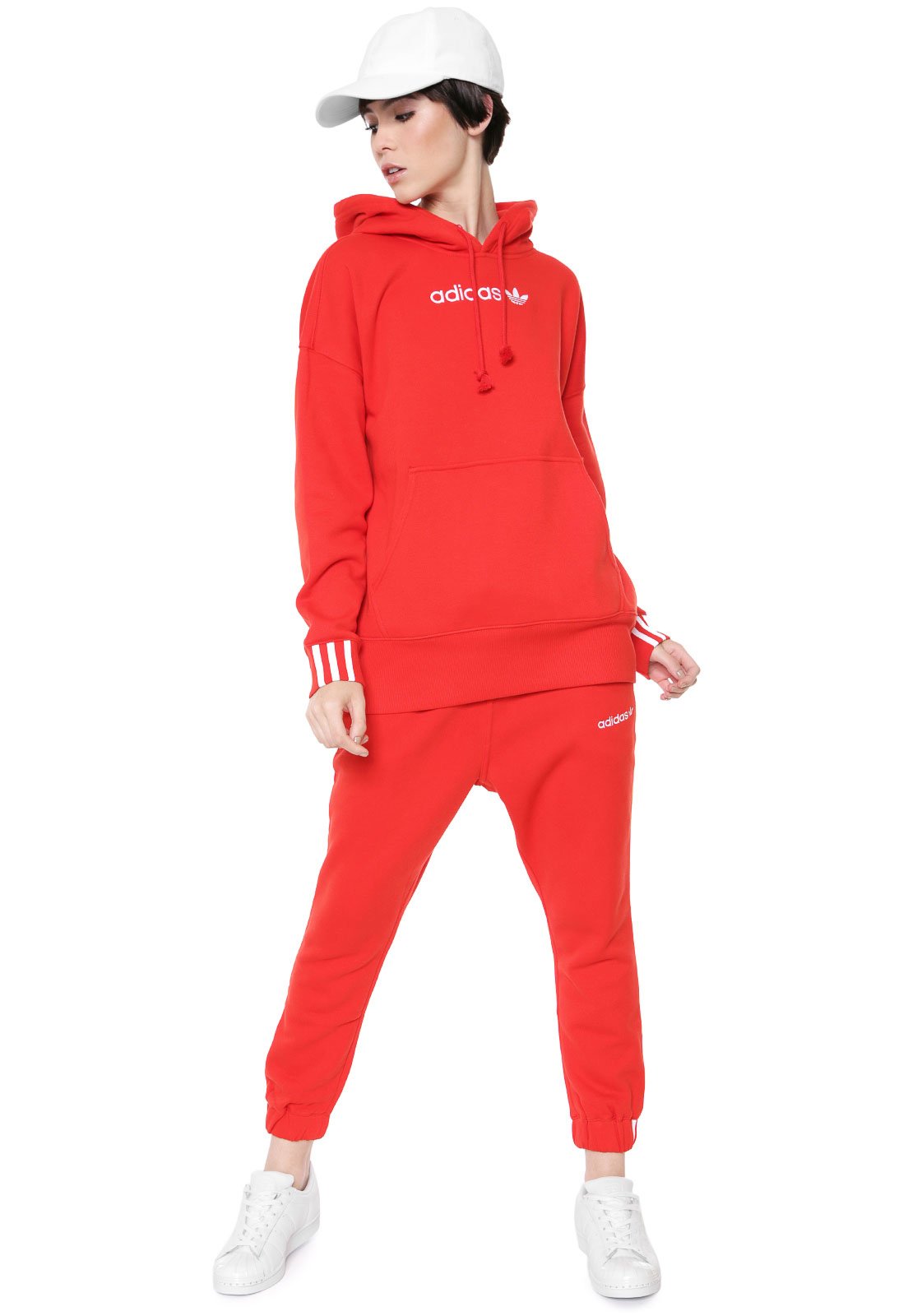 Moletom Flanelado Fechado adidas Originals Coeeze Hoodie Vermelho - Compre Agora | Dafiti Brasil