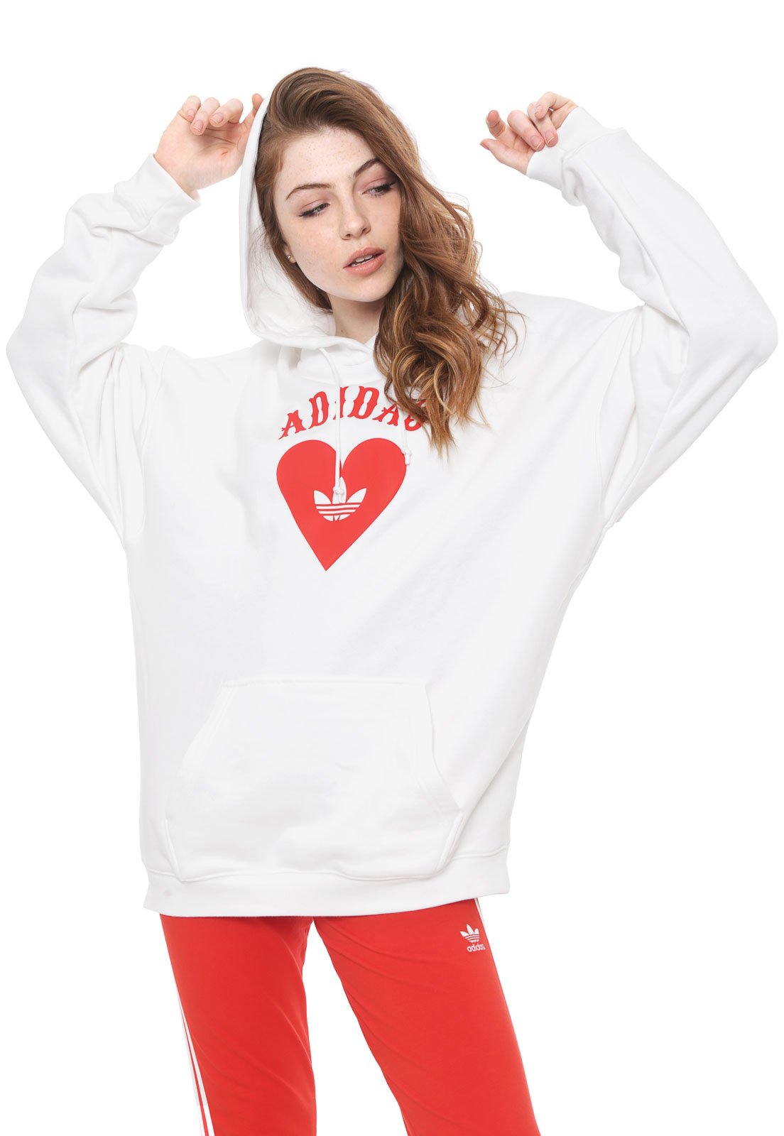 adidas heart moletom com capuz
