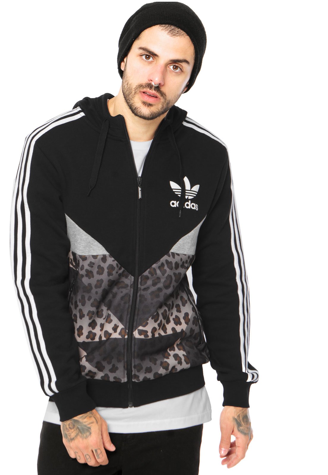 adidas cheetah print moletom com capuz