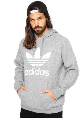 blusa moletom adidas cinza