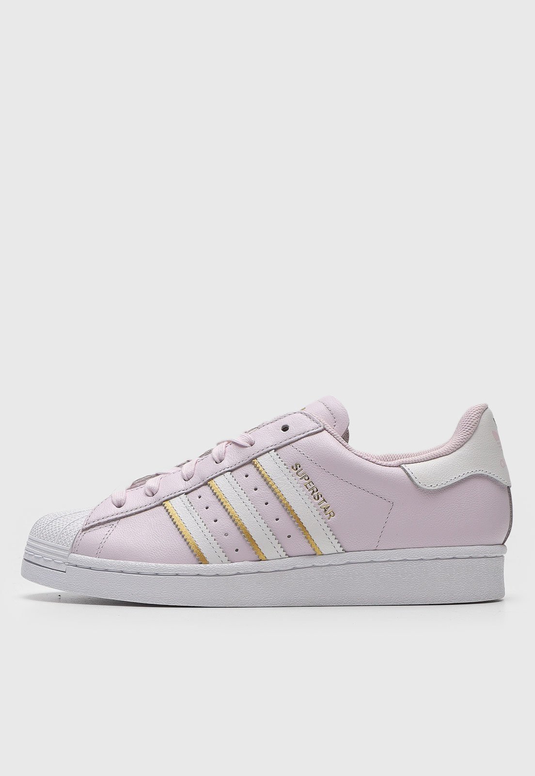 TÊNIS ADIDAS SUPERSTAR FEMININO BRANCO/LILAS - NewSkull