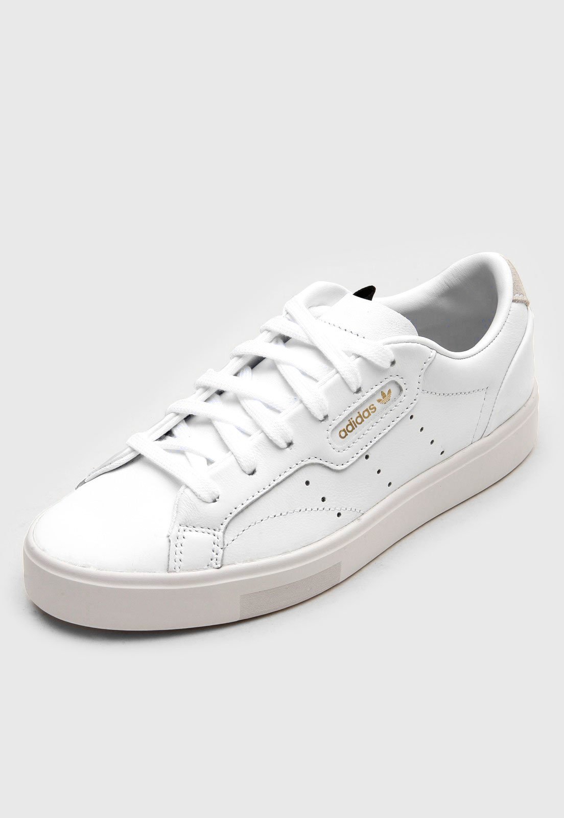 tenis adidas branco couro