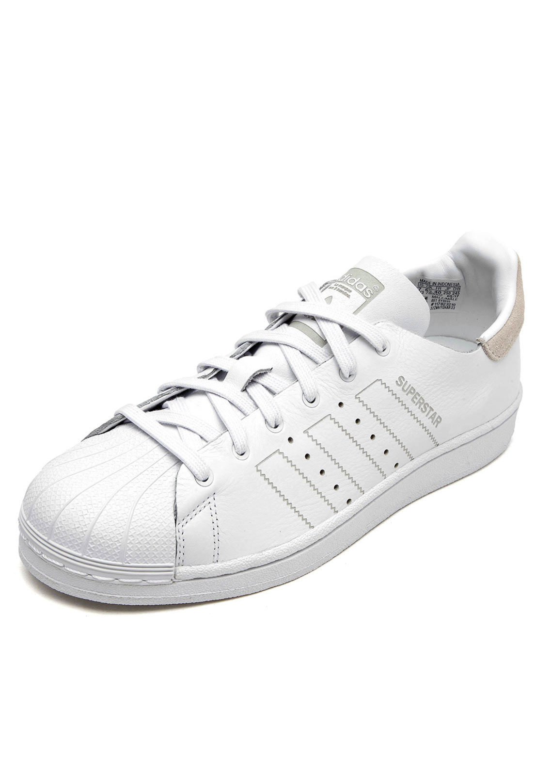 tênis couro adidas originals superstar branco
